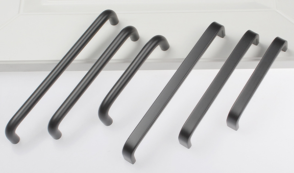 black aluminum handles